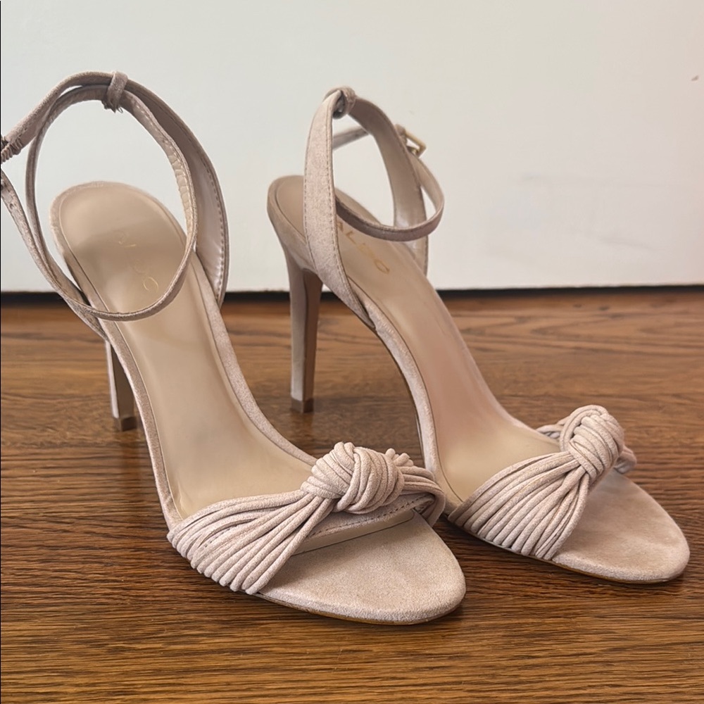 Elegant Beige Strappy Heels